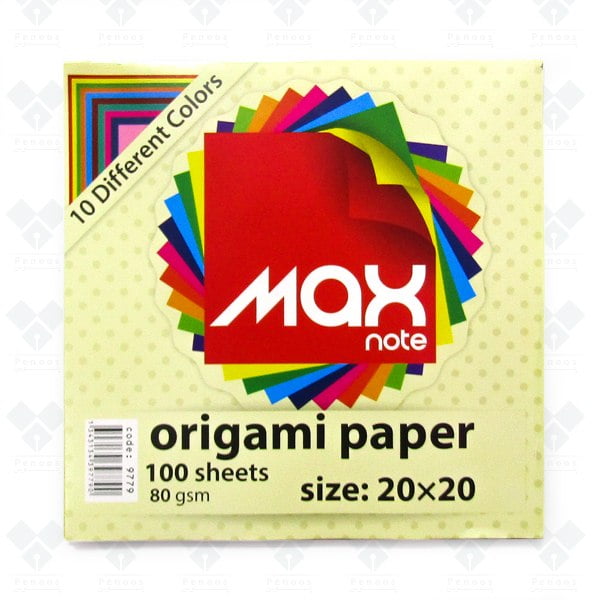 کاغذ اوریگامی رنگی 100 برگ سایز 20×20